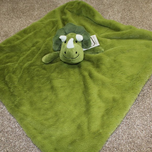 Land of Dreams Green Dinosaur Plush Lovey Security Blanket Baby Infant NWT 23" - Picture 4 of 4